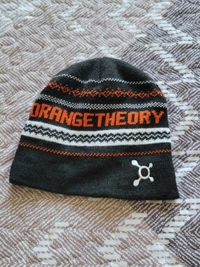 Orangetheory Charcoal and Orange & Grey Knit Beanie